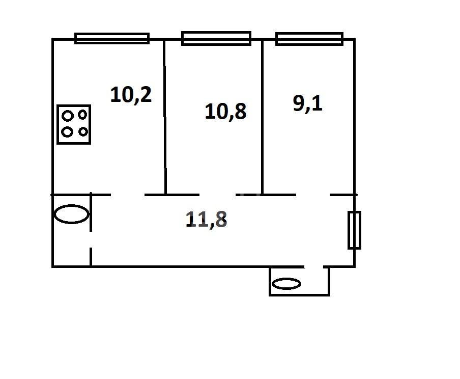 двухкомнатная квартира в Санкт-Петербурге по адресу: Железноводская ул., 12, к Б