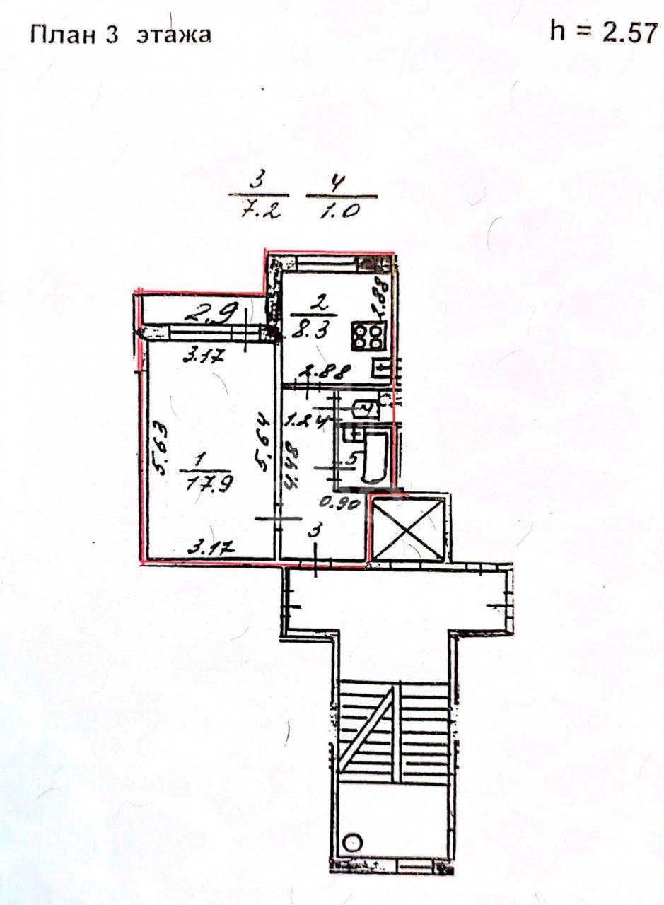 однокомнатная квартира в Санкт-Петербурге по адресу: Комендантский проспект, 32, к 3, литера а