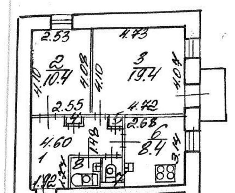 двухкомнатная квартира в Санкт-Петербурге по адресу: Пудожская ул., 4а
