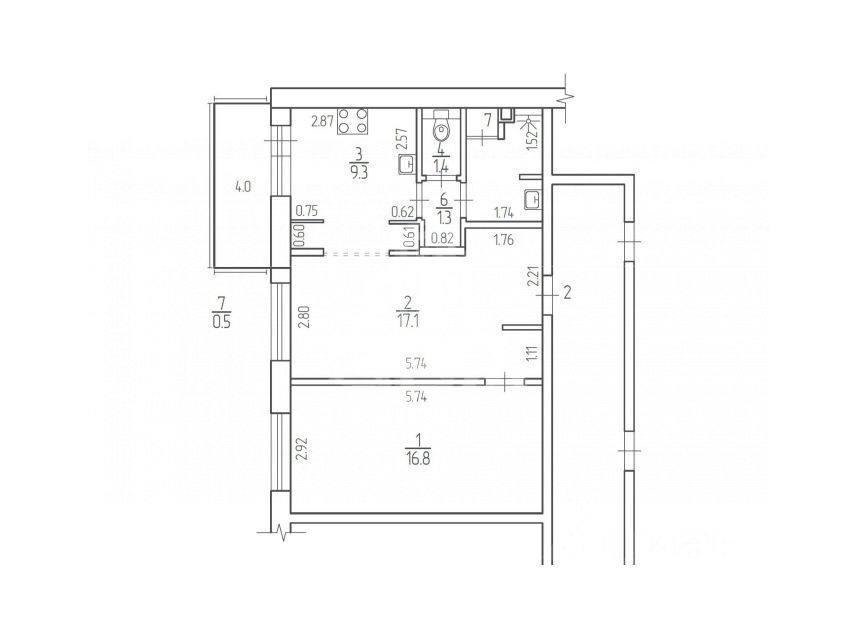 двухкомнатная квартира в Санкт-Петербурге по адресу: Петергофское ш., 86, к 3