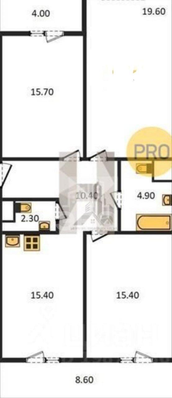 трехкомнатная квартира в Санкт-Петербурге по адресу: Вилькицкий б-р., 7, строение 1