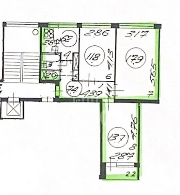 трехкомнатная квартира в Санкт-Петербурге по адресу: Народного Ополчения проспект, 221