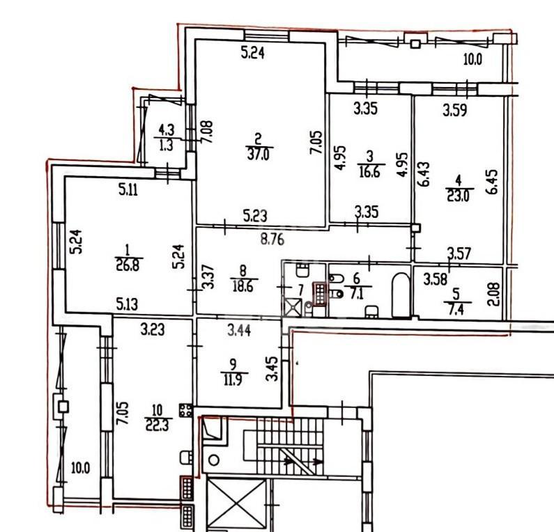 четырехкомнатная квартира в Санкт-Петербурге по адресу: Морская наб., 21, к 1