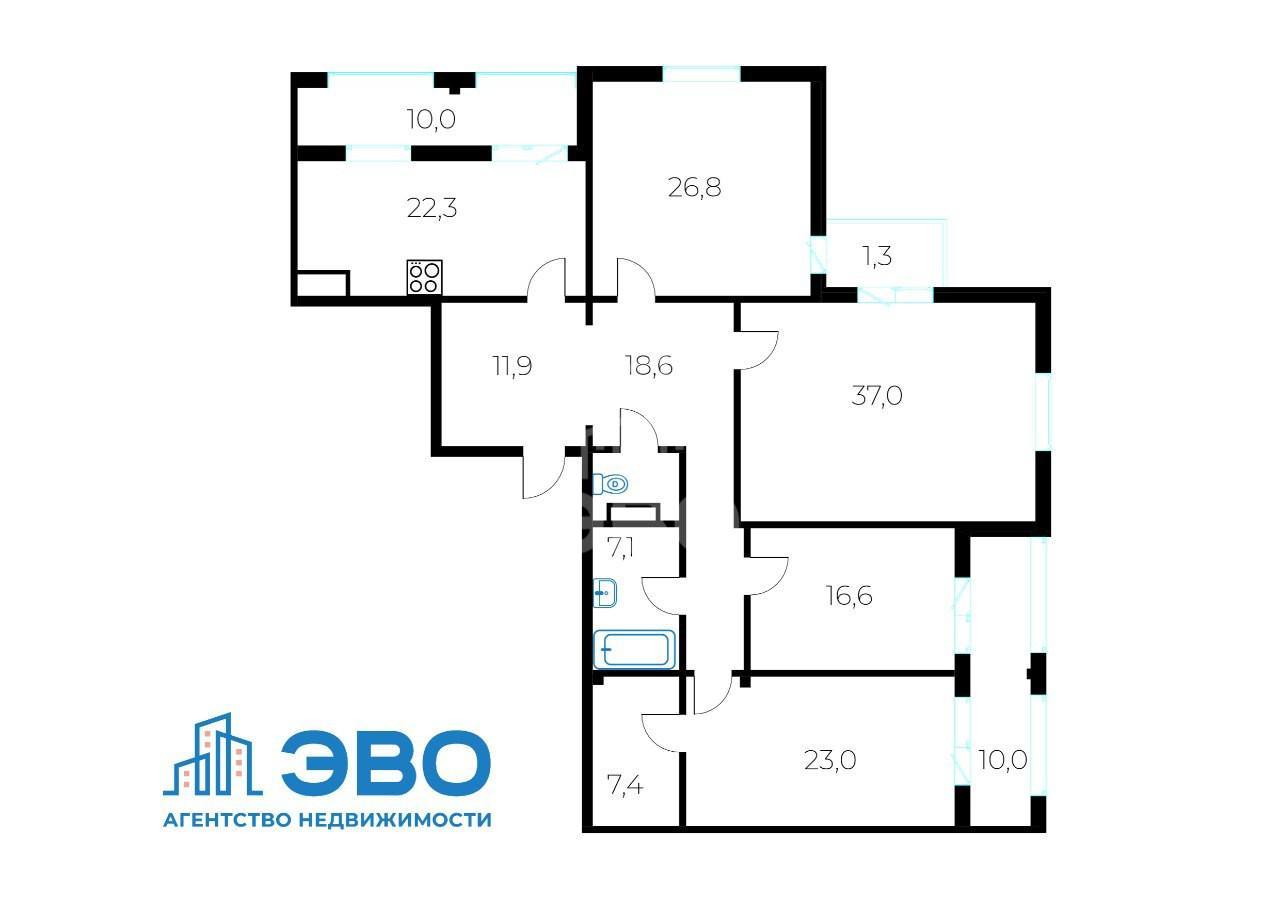 четырехкомнатная квартира в Санкт-Петербурге по адресу: Морская наб., 21, к 1