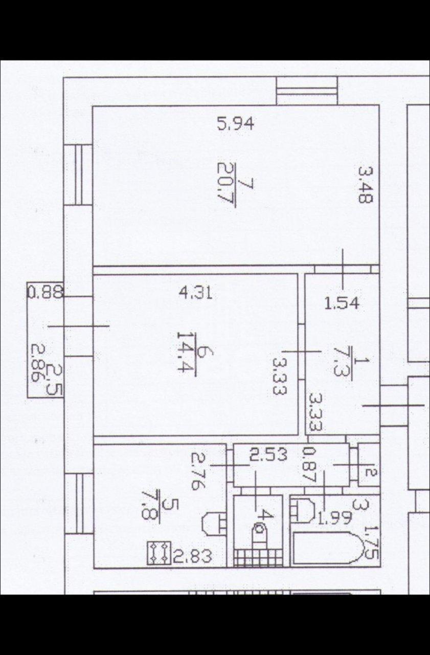 двухкомнатная квартира в Санкт-Петербурге по адресу: Стачек проспект, 92