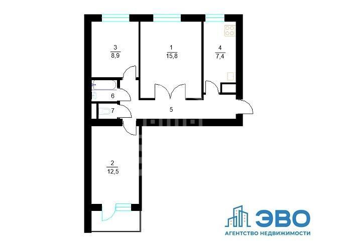 комната в Санкт-Петербурге по адресу: Просвещения проспект, 84, к 1