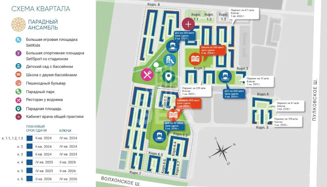 двухкомнатная квартира в Санкт-Петербурге по адресу: Пулковское ш., 99, к 6