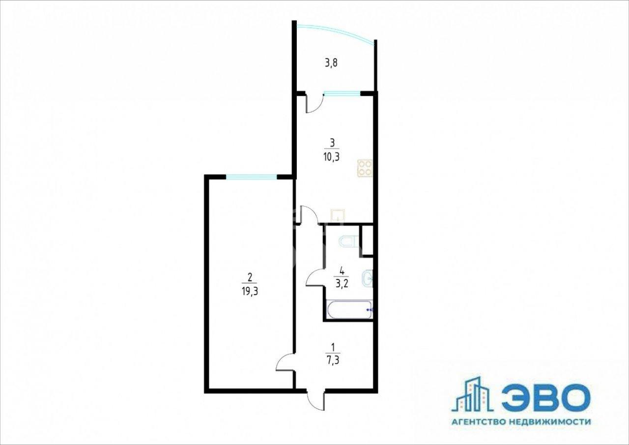 однокомнатная квартира в Санкт-Петербурге по адресу: Комендантский проспект, 17, к 1, литера А