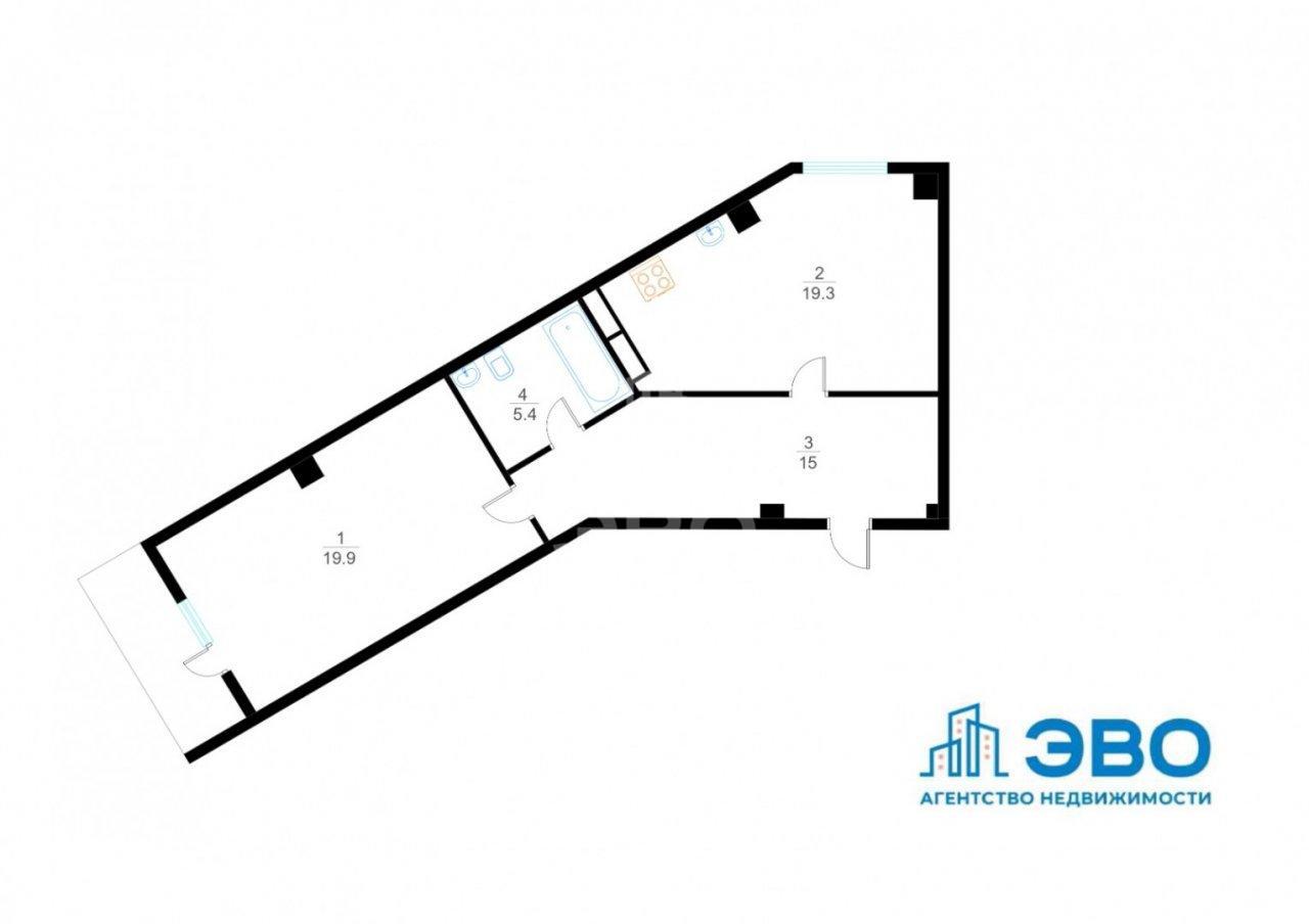 однокомнатная квартира в Санкт-Петербурге по адресу: Красных Военлетов ул., 2а