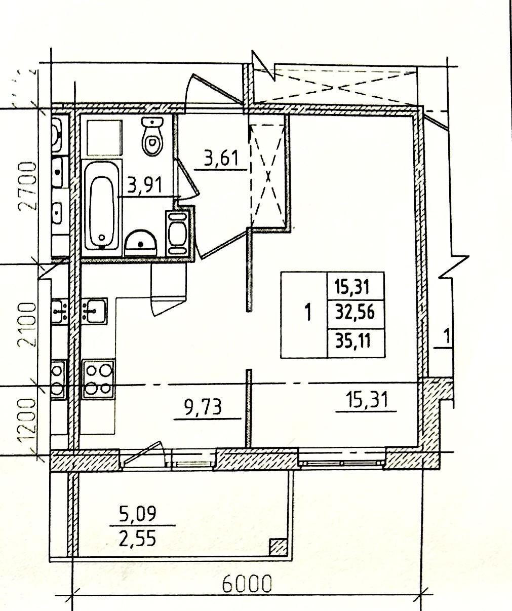 однокомнатная квартира в Санкт-Петербурге по адресу: Чехова ул., 41, к 1