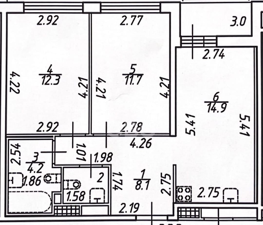 двухкомнатная квартира в Санкт-Петербурге по адресу: Тихая ул., 5, к 3
