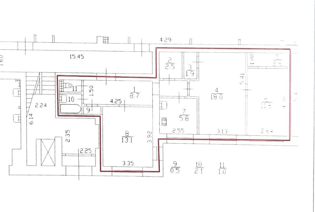трехкомнатная квартира в Санкт-Петербурге по адресу: Лёни Голикова ул., 25, литера А