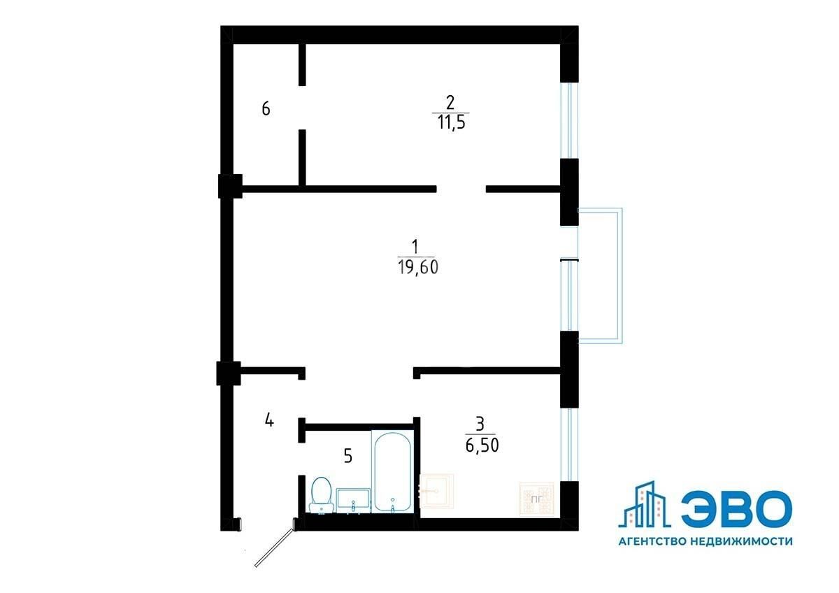 двухкомнатная квартира в Санкт-Петербурге по адресу: Металлистов проспект, 102, литера А