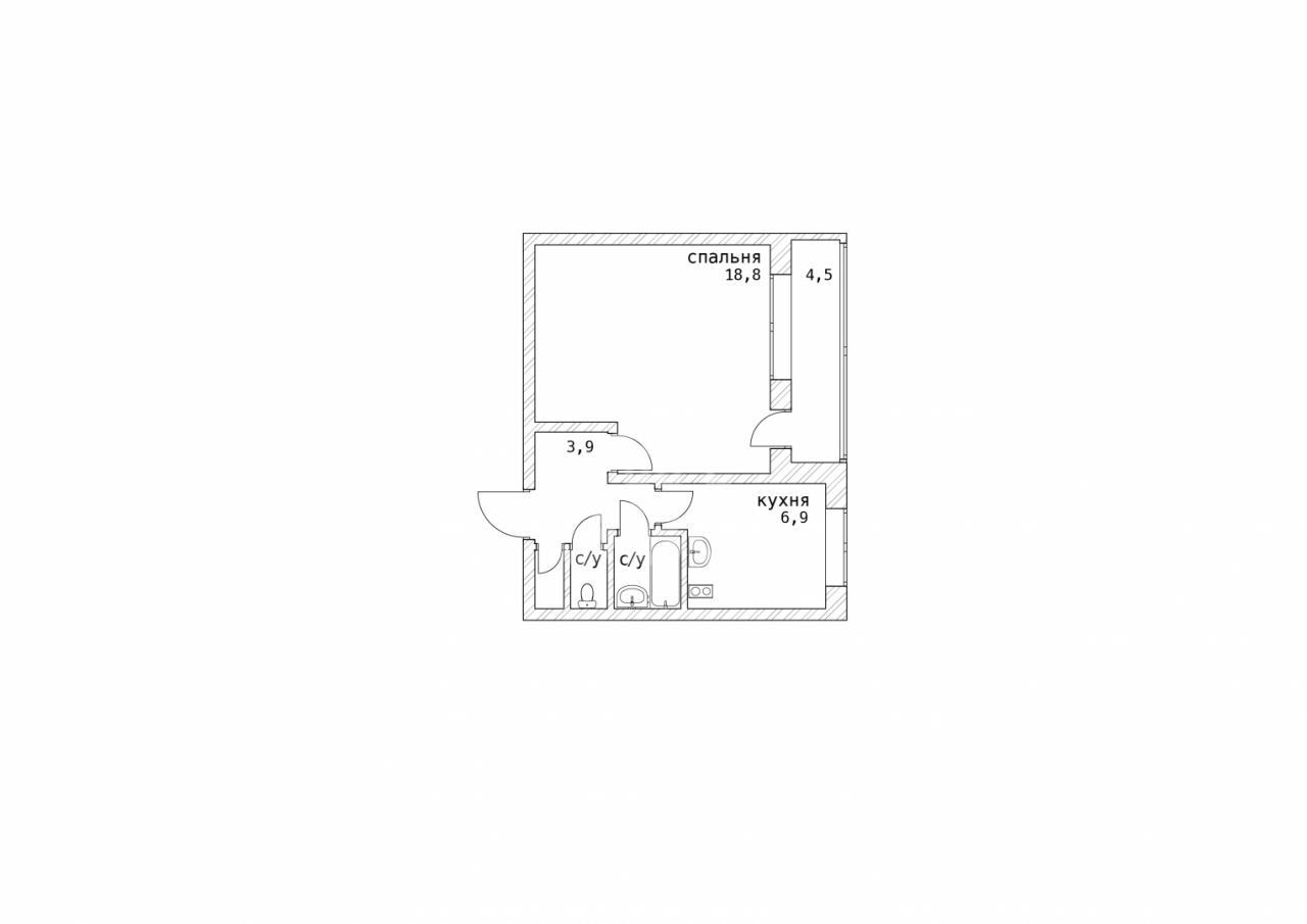 однокомнатная квартира в Санкт-Петербурге по адресу: Ленская ул., 2, к 1, литера А
