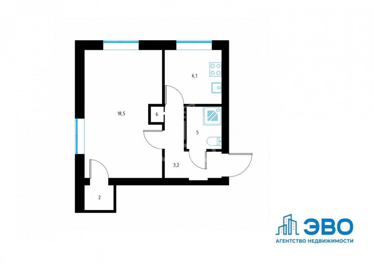однокомнатная квартира в Санкт-Петербурге по адресу: Речной пер., 2