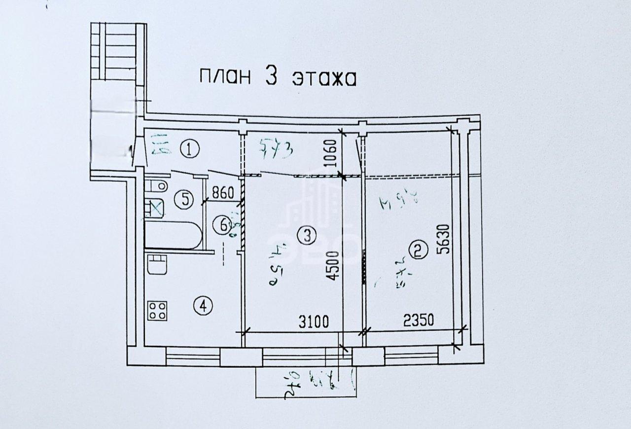 двухкомнатная квартира в Санкт-Петербурге по адресу: Ключевая ул., 7, литера А
