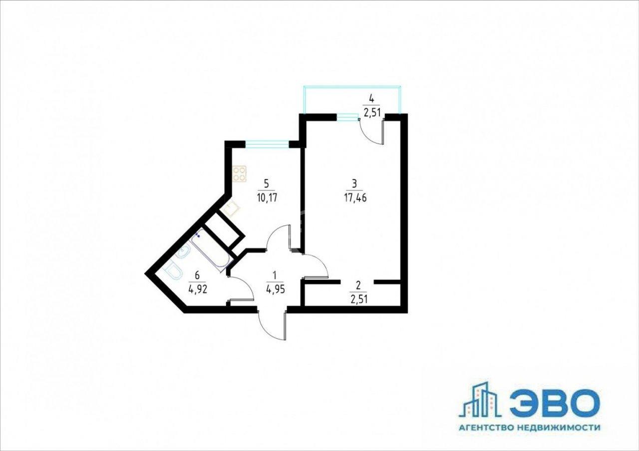 однокомнатная квартира в Санкт-Петербурге по адресу: Заречная ул., 35, к 1, литера А
