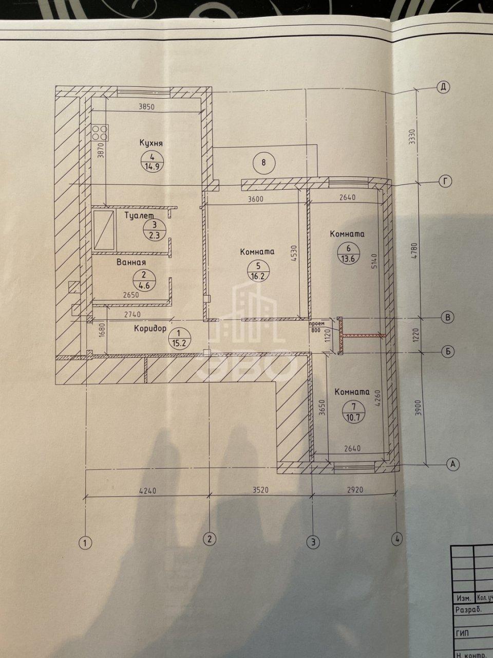 трехкомнатная квартира в Санкт-Петербурге по адресу: Ленинградская ул., 7