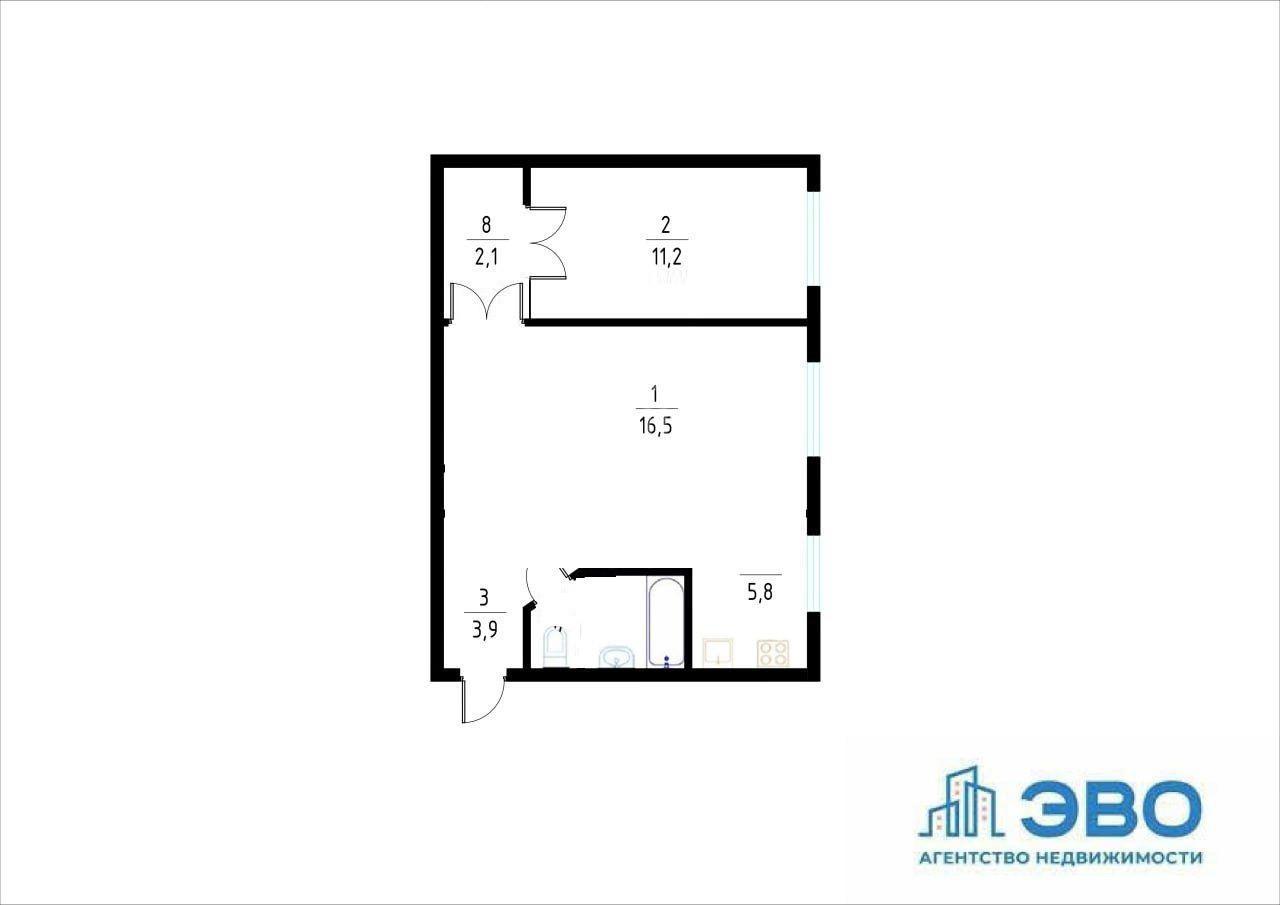 двухкомнатная квартира в Санкт-Петербурге по адресу: Благодатная ул., 29, литера А