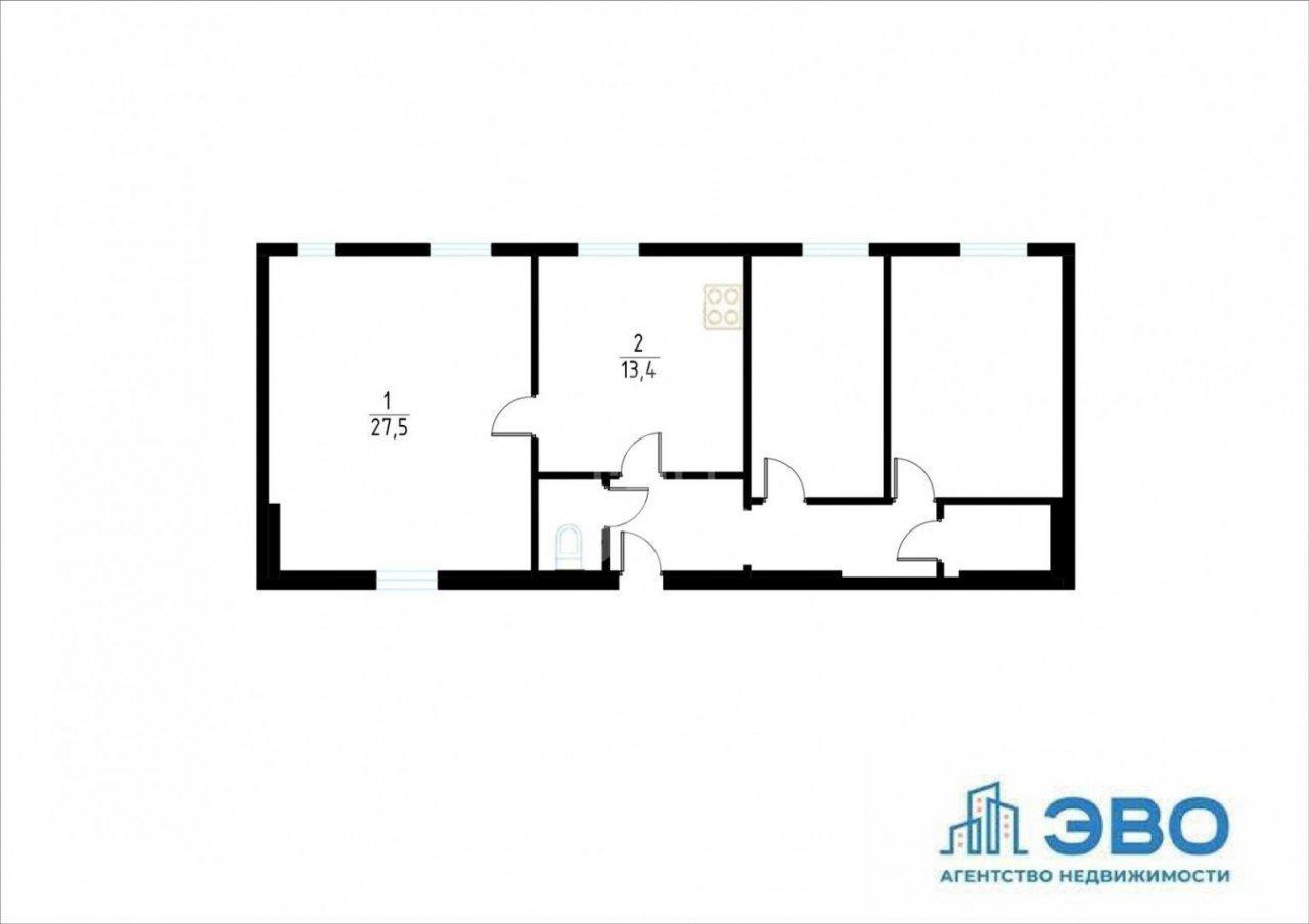 трехкомнатная квартира в Санкт-Петербурге по адресу: Гагаринская ул., 6/1