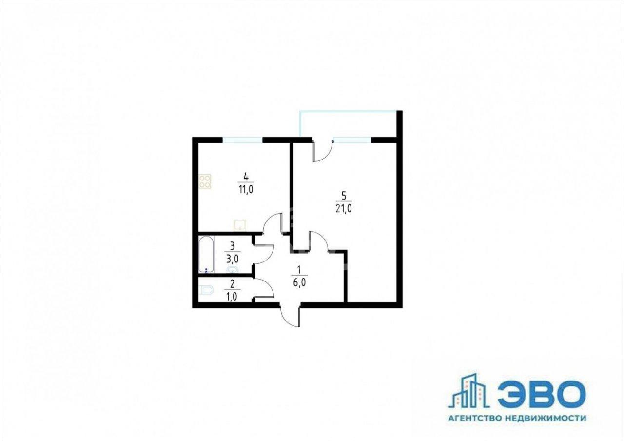 однокомнатная квартира в Санкт-Петербурге по адресу: Партизана Германа ул., 14/117, литера А