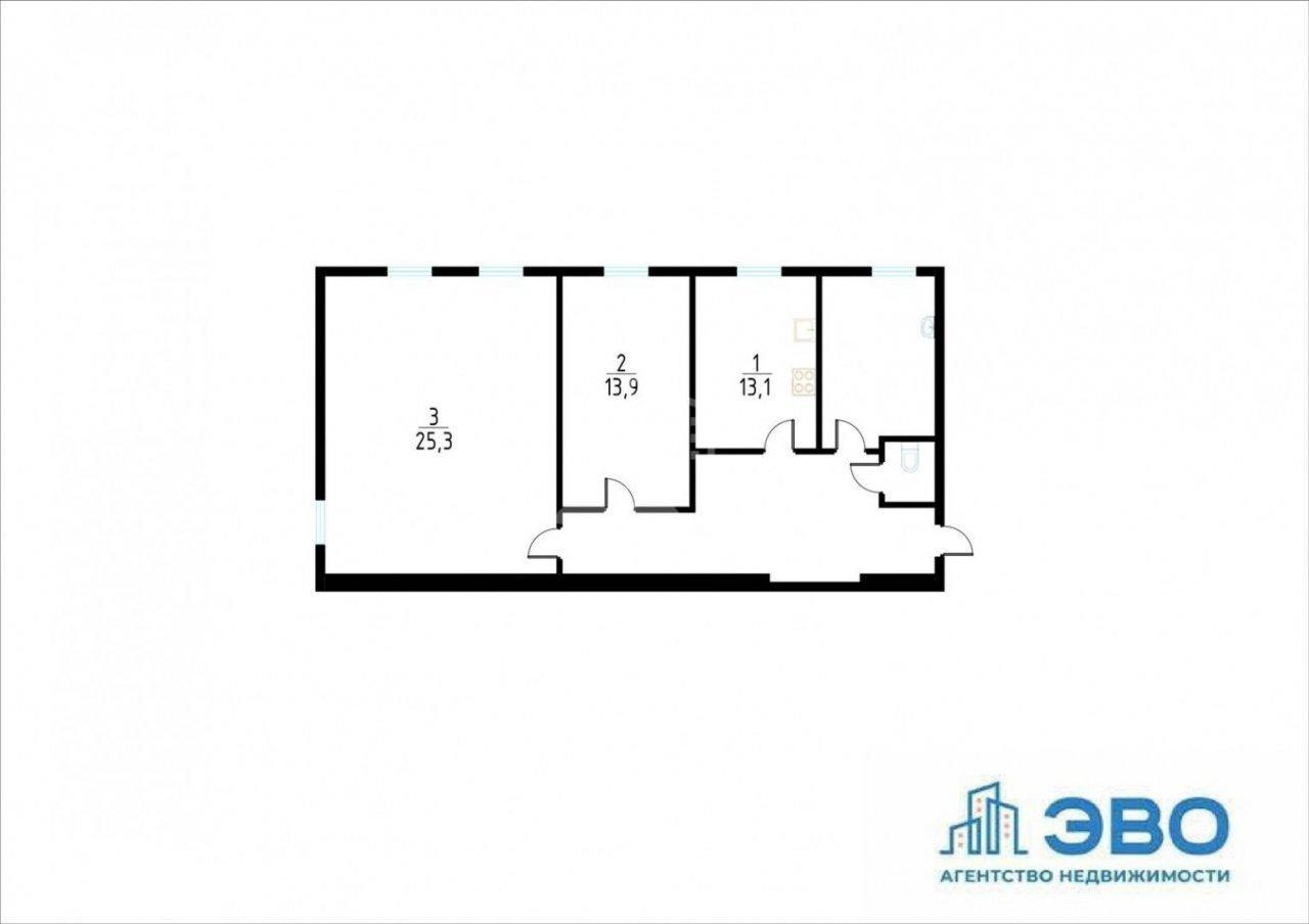 двухкомнатная квартира в Санкт-Петербурге по адресу: Вакуленчука ул., 4