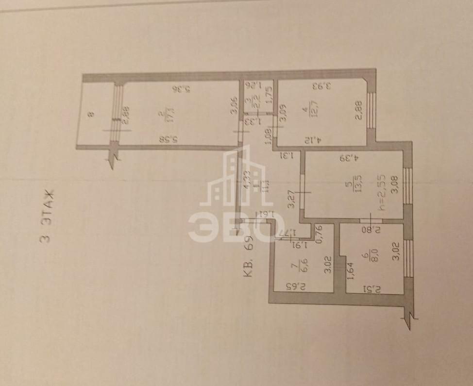 трехкомнатная квартира в Санкт-Петербурге по адресу: Социалистическая ул., 88