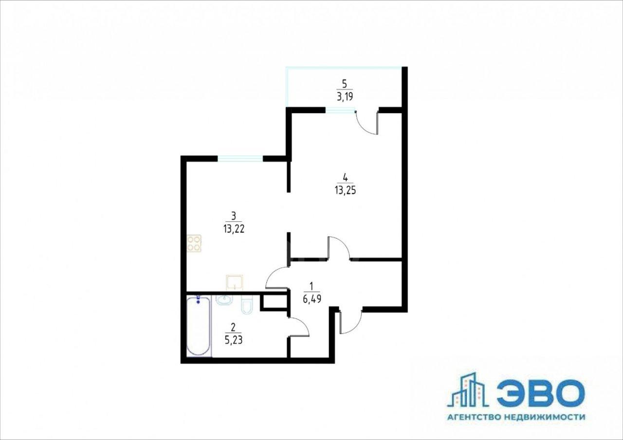 однокомнатная квартира в Санкт-Петербурге по адресу: Ипподромный пер., 1, к 3, строение 1