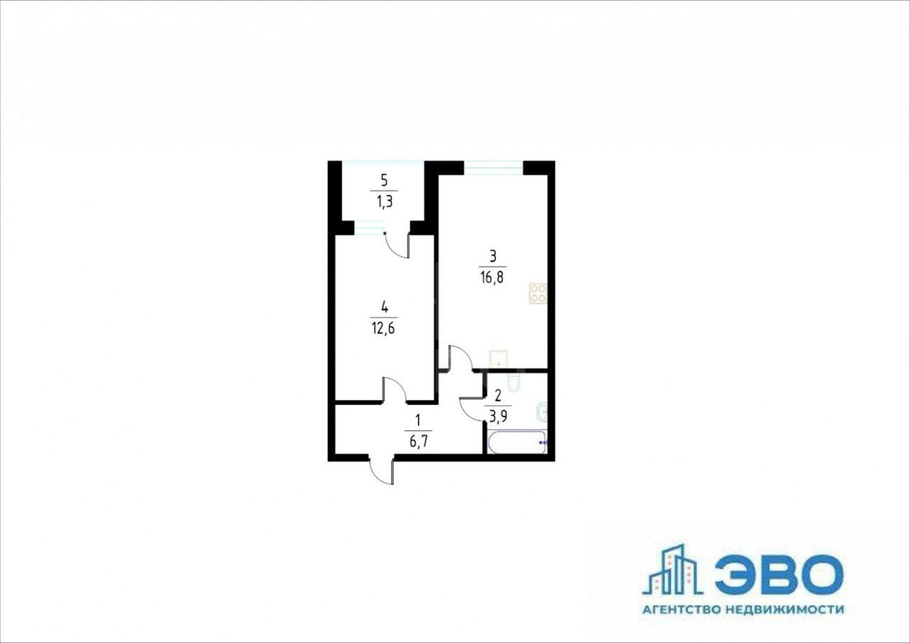 однокомнатная квартира в Санкт-Петербурге по адресу: Крыленко ул., 1, к 1, строение 2