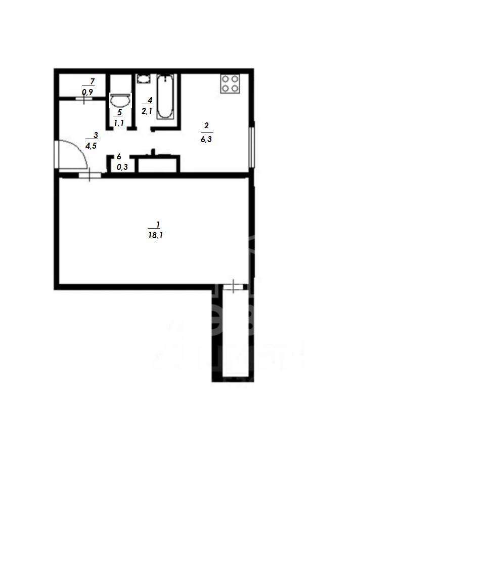 однокомнатная квартира в Санкт-Петербурге по адресу: Кустодиева ул., 10, к 2, литера А