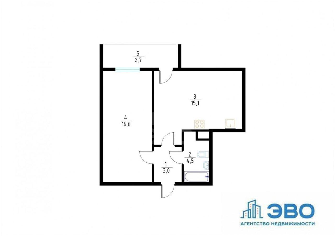 однокомнатная квартира в Санкт-Петербурге по адресу: Савушкина ул., 104