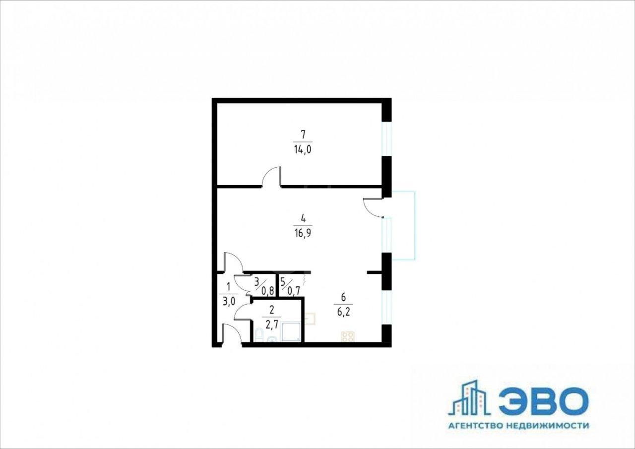 двухкомнатная квартира в Санкт-Петербурге по адресу: Новочеркасский проспект, 54, к 3