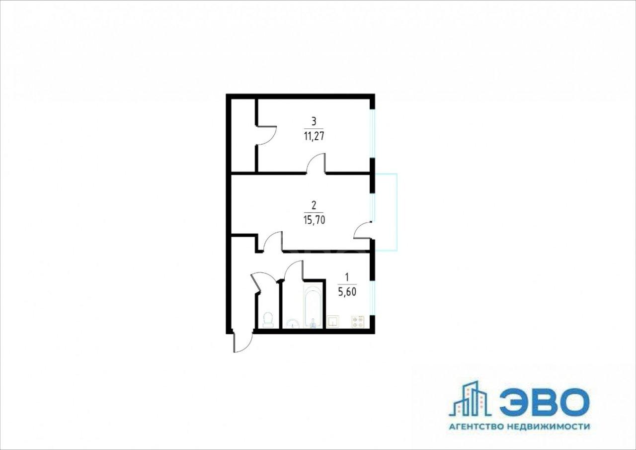 двухкомнатная квартира в Санкт-Петербурге по адресу: Трефолева ул., 8, литера А