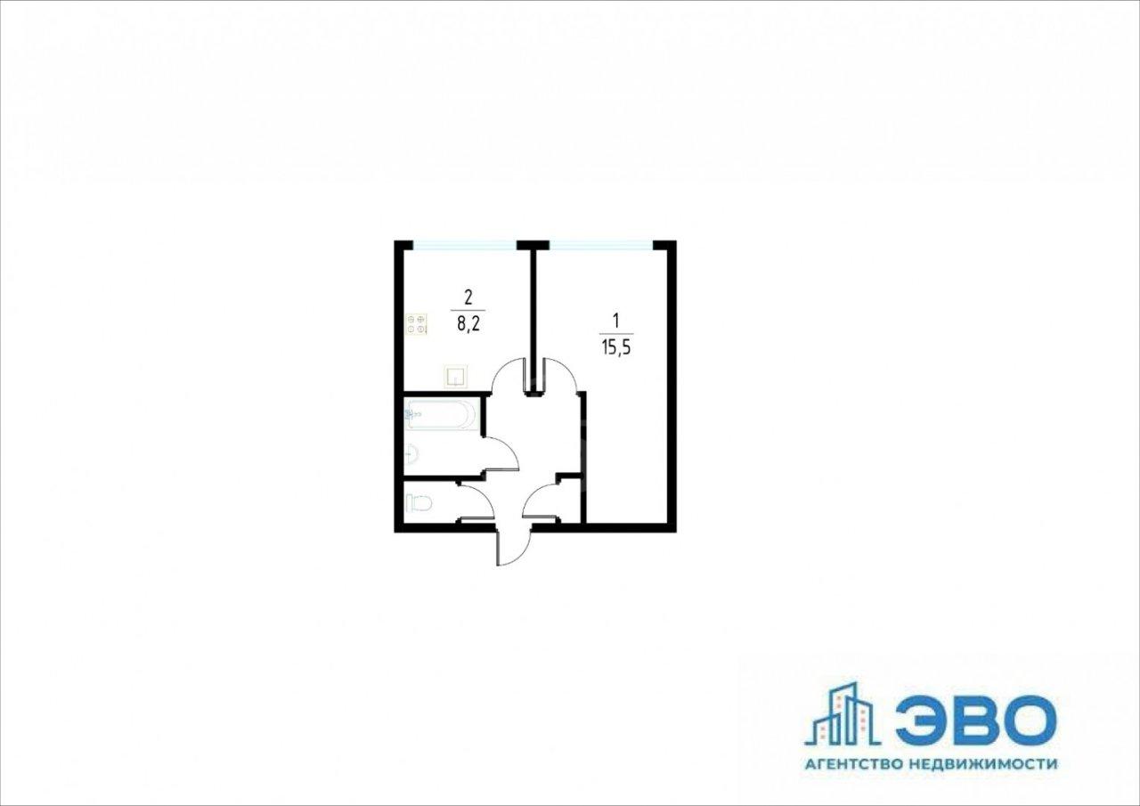 однокомнатная квартира в Санкт-Петербурге по адресу: Вавиловых ул., 4, к 1