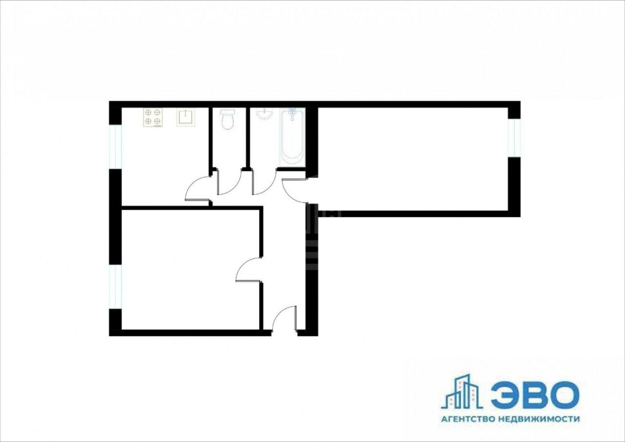 двухкомнатная квартира в Санкт-Петербурге по адресу: Адмирала Лазарева наб., 20, литера б