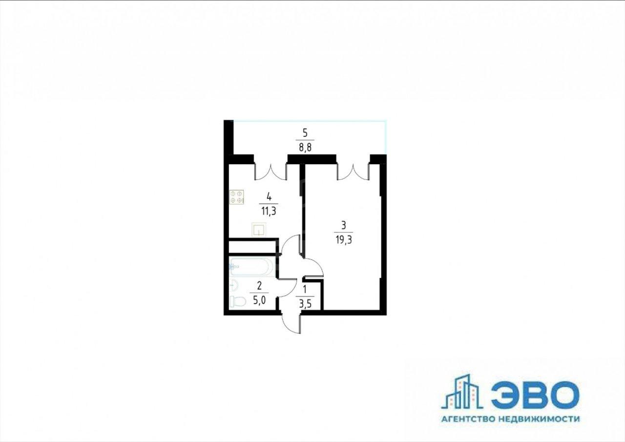 однокомнатная квартира в Санкт-Петербурге по адресу: Головнина б-р., 3, к 1, строение 1