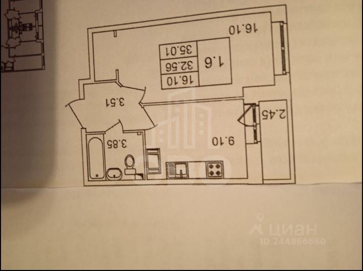 однокомнатная квартира в Санкт-Петербурге по адресу: Шоссе в Лаврики ул., 57, к 3