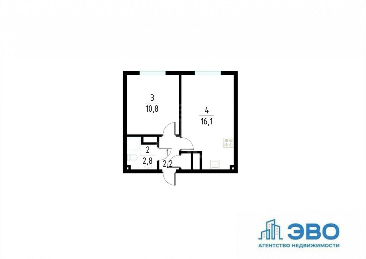 однокомнатная квартира в Санкт-Петербурге по адресу: Пейзажная ул., 30, строение 1