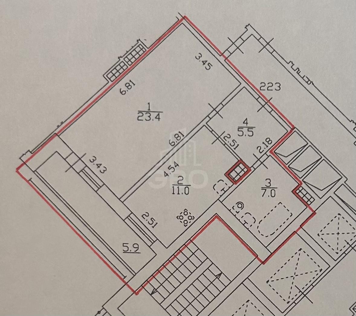 однокомнатная квартира в Санкт-Петербурге по адресу: Шкиперский проток ул., 20