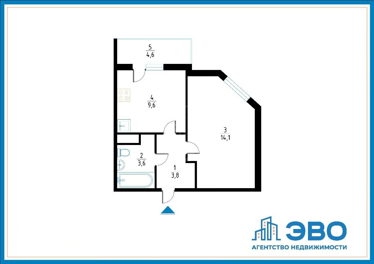 однокомнатная квартира в Санкт-Петербурге по адресу: Плесецкая ул., 10, строение 1