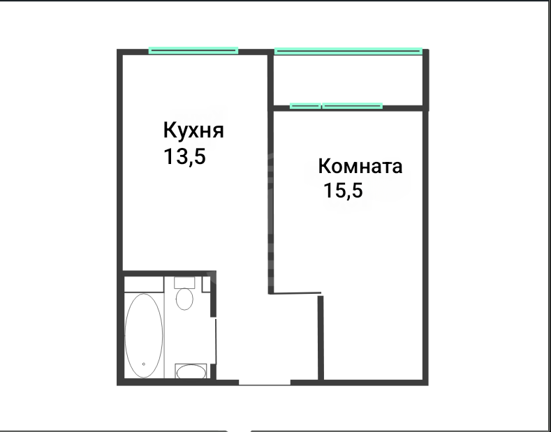 однокомнатная квартира в Санкт-Петербурге по адресу: Чирикова ул., 5, строение 1