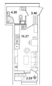 студия в Санкт-Петербурге по адресу: Маршала Блюхера проспект, 3, к 2, строение 1