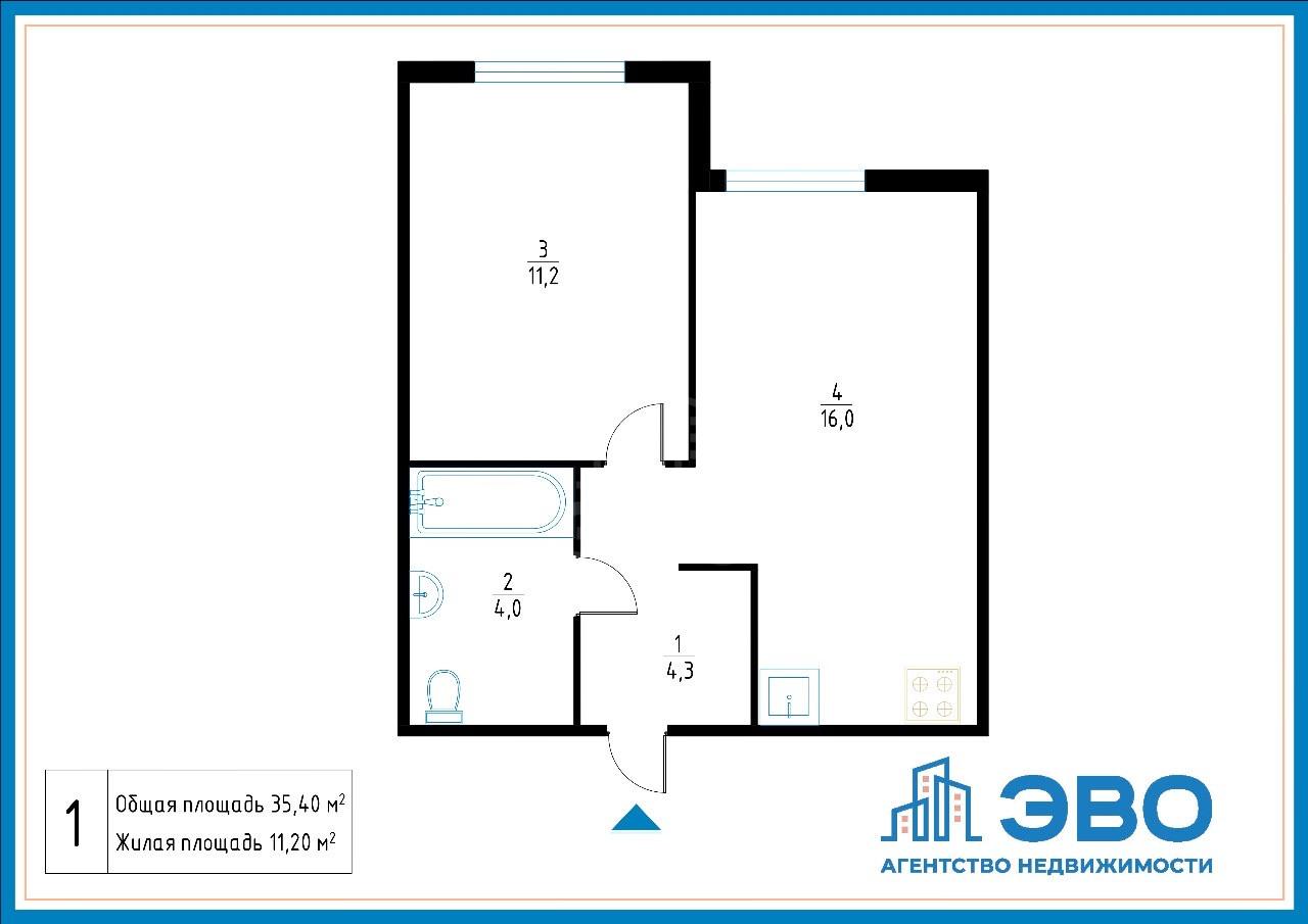 однокомнатная квартира в Санкт-Петербурге по адресу: Гаражный проезд, 23, к 2
