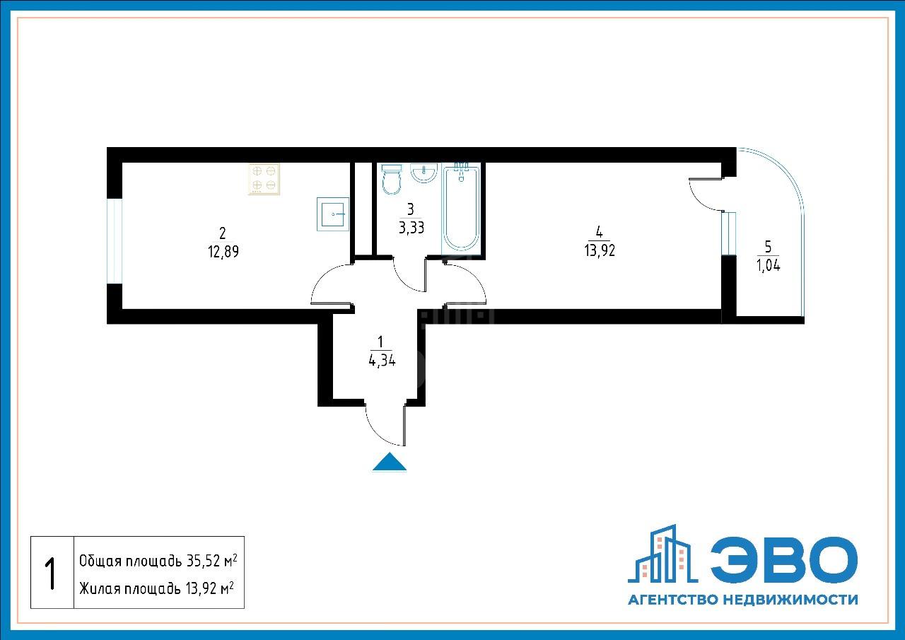 однокомнатная квартира в Санкт-Петербурге по адресу: Шекспира ул., 5