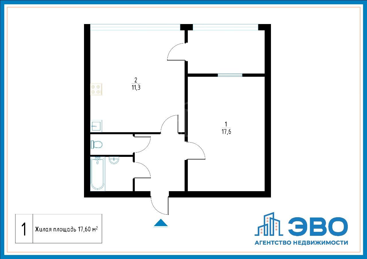 однокомнатная квартира в Ленинградской области по адресу: Столичная ул., 4, к 2