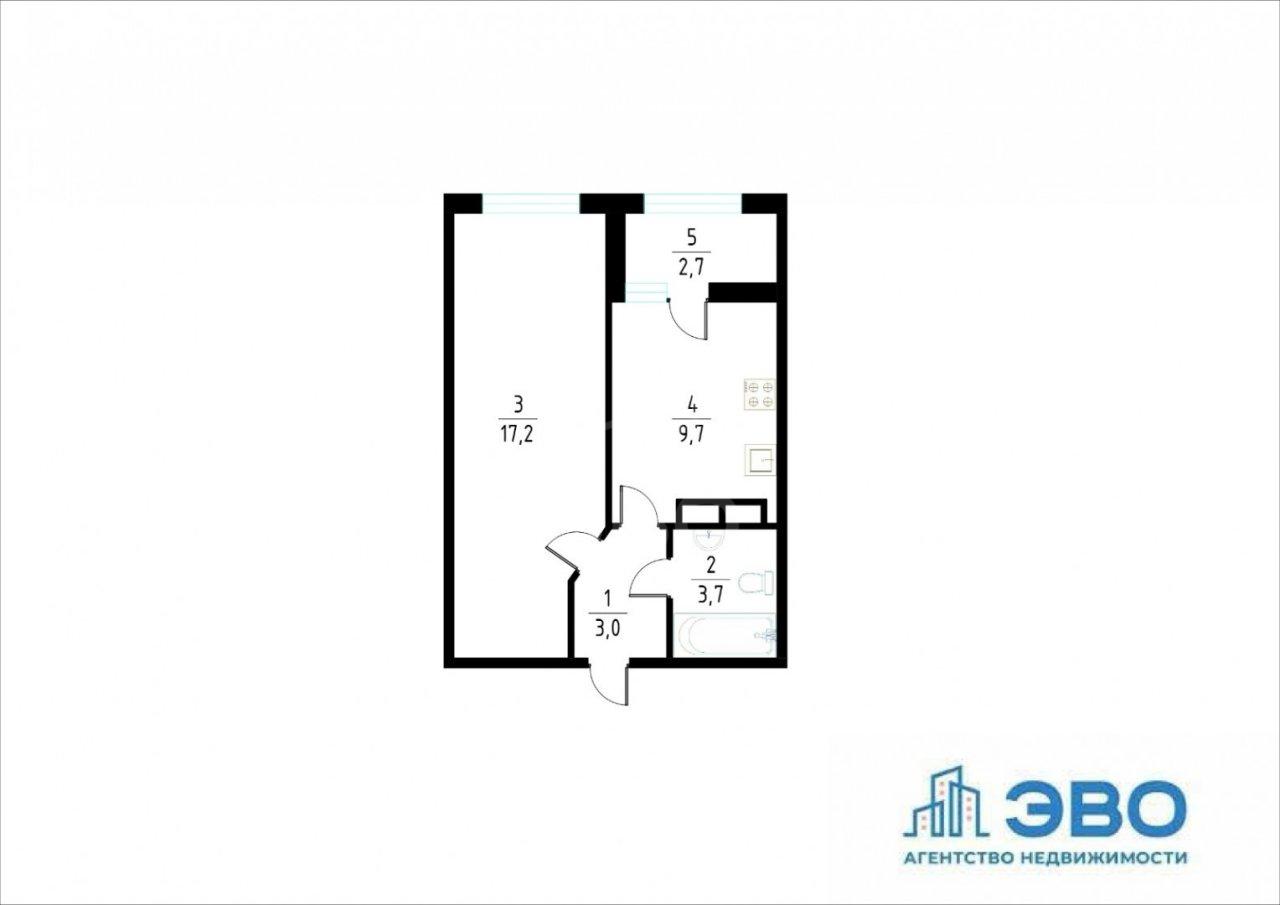 однокомнатная квартира в Санкт-Петербурге по адресу: Пискарёвский проспект, 1, строение 1