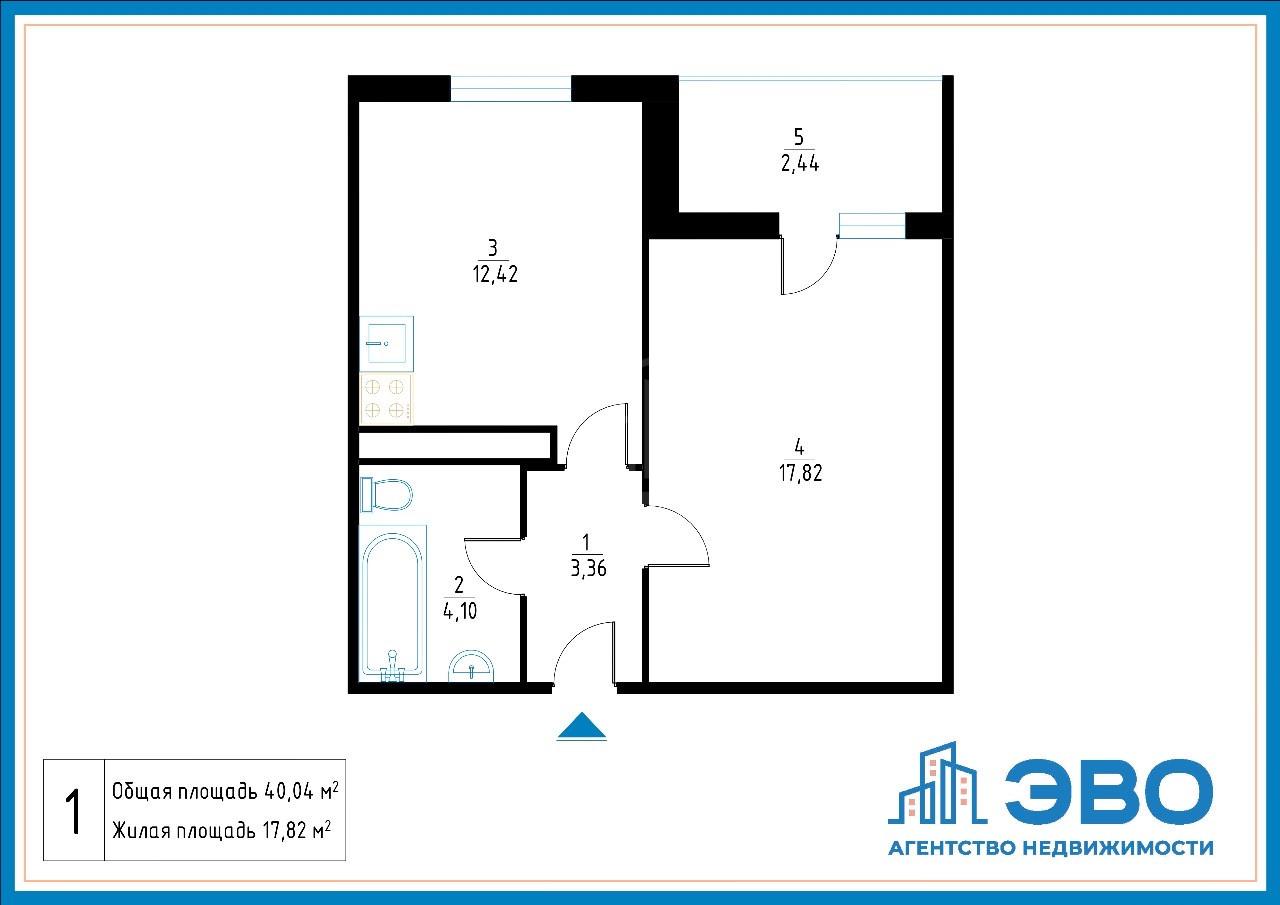 однокомнатная квартира в Санкт-Петербурге по адресу: Королёва проспект, 69