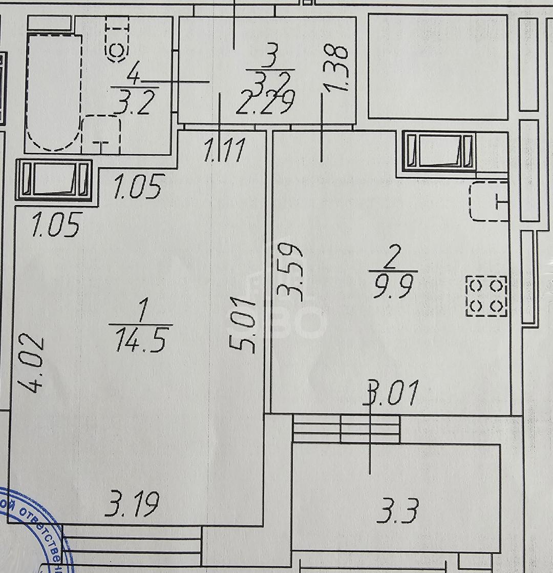 однокомнатная квартира в Санкт-Петербурге по адресу: Уральская ул., 21, к 1