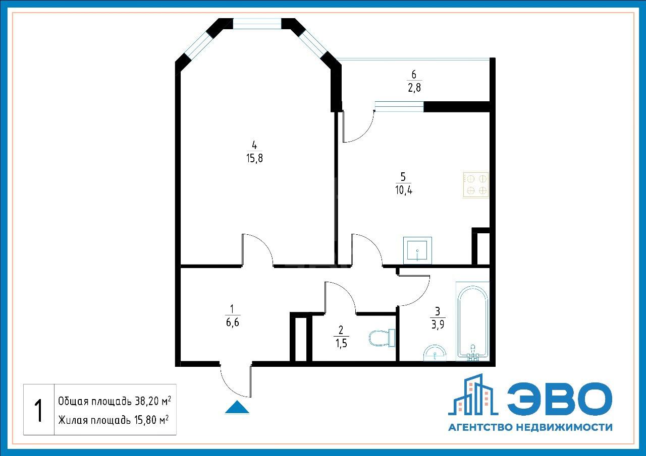 однокомнатная квартира в Санкт-Петербурге по адресу: Валерия Гаврилина ул., 3, к 1
