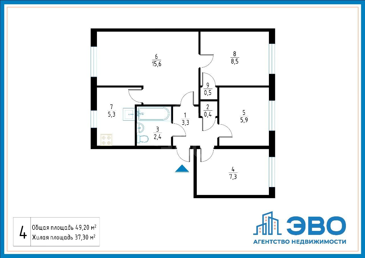 четырехкомнатная квартира в Санкт-Петербурге по адресу: Костюшко ул., 90